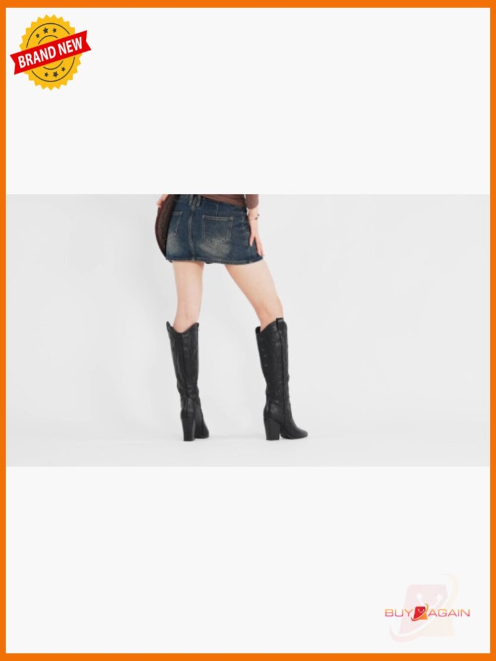Cowboy Boots - Knee High Chunky Heel Pointed Toe Embroidered Western Boots - Picture 7 of 7